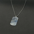 Men's hip hop silver titanium steel dog tag necklace with personalized engraving on bead chain - Silver Dog Tag (NST-0430)