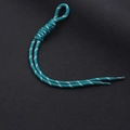 Ciondolo in corda di nylon intrecciata verde con nodo decorativo per borse e zaini - Blu + Pois Bianchi (KC-0097)