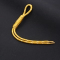 Vibrant yellow braided polyester drawstring with white polka dots and dual cord ends - Yellow + White Dots (KC-0097)