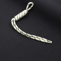 Black and white woven nylon zipper pull with durable loop for outdoor backpacks - Off-white + White Dots (KC-0097)