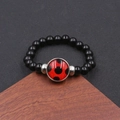Bracciale di perline a coccinella con perle nere lucide e ciondolo a pois rossi - Stile Coccinella Rossa e Nera 2 (BNS-0578-款式-2)