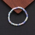 Bracciale elastico con perline di cristallo sfaccettate colorate in stile boho - Serie Macaron