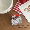 Vue détaillée de la pince à cheveux Père Noël avec dimensions sur un fond festif - Petit Ballon Père Noël