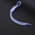 Blue and lavender woven nylon rope pendant with white dots and hangman's knot detail - Sky Blue + White Dots (KC-0097)