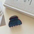 Molla per capelli in denim blu con pois rossi per acconciature eleganti e retrò - Stile Piccola Pinza / Piccolo / Blu Denim A Pois