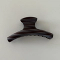 Pinza per capelli marrone a righe dal design minimalista per acconciature eleganti - Stile Barra Dritta (D191)