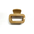 Primer plano de la pinza para el pelo cuadrada de silicona suave en color caqui mate - 6.2cm / Caqui