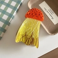 Creative jellyfish hair claw clip in orange and yellow acrylic with tentacles detail - Orange 8.5cm