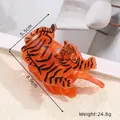 Lebhafte orangefarbene Haarklammer im Tiger Design aus Acetat mit schwarzen Streifen - Tiger
