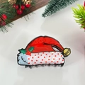 Pince à cheveux bonnet de Noël rouge et blanc pour une coiffure festive élégante - Bonnet de Noël