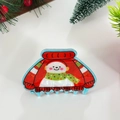 Pince à cheveux bonhomme de Noël en acrylique rouge et blanc pour coiffures festives - Bonhomme de Neige en Pull