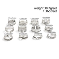 12-teiliges Retro-Silberring-Set für Herren mit Vintage-Gravuren und industriellem Stil - 12er-Set / Antiksilber (06930)