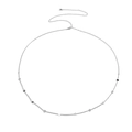 Minimalist silver body chain with circular sequin pendants and thin metal links - Silver