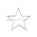 Minimalistische silberne Pentagramm-Haarklammer mit poliertem Hohlstern-Design - Silber