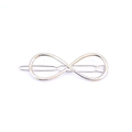 Detailed close-up of a silver infinity-shaped hair clip with a polished metallic finish - Infinity Silver (H24)