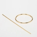 Set di accessori per capelli minimalisti in lega dorata con forcina e anello tondo - Rotondo / Oro