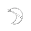 Detailed close-up of a silver crescent moon hair clip with minimalist metal finish - Moon Silver (H26)