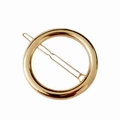Fermaglio per capelli circolare geometrico minimalista in oro con finitura lucida - Oro