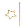 Dettaglio della clip per capelli dorata a forma di stella e del lungo perno coordinato - Pentagramma / Oro