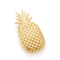 Golden pineapple metal clip with textured grid pattern and leaf detail on white background - Gold Pineapple Style (H96 Gold)