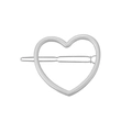 Detail of silver hollow heart hair clip showing minimalist metal design and secure back clip - Heart Silver (H66)
