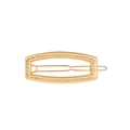 Minimalist gold geometric hair clip with hammered texture finish for women - Hollow Rectangle (H55) / Gold