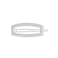 Minimalist silver alloy geometric hair clip with a textured hammer finish and hollow design - Hollow Hexagon (H55) / Silver