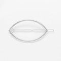 Close-up of a minimalist silver hollow leaf-shaped alloy metal hair clip hairpins - Silver Leaf Style