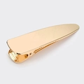 Minimalist gold metal hair clip with hollowed brushed texture and smooth polished finish - Glossy Gold (P12)