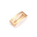 Minimalist rectangular gold hair clip with a brushed metal texture and geometric finish - Gold