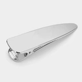 Detailed view of silver metallic hollow alligator hair clip with non-slip serrated edge - Glossy Silver (P12)