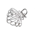 Pinza para el pelo de concha en aleación plateada con perla sobre fondo blanco - Plata Brillante Estilo Concha
