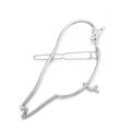 Détail de la pince à cheveux minimaliste en alliage argenté avec lignes épurées d'oiseau - Style Oiseau Argent