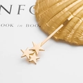 Fermaglio per capelli a stella dorata con un design geometrico a pentagramma a strati - Oro