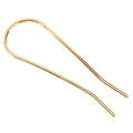 Polished gold U-shaped metal hair pin with minimalist double-prong design for bun styling - U-Shaped Plain Gold
