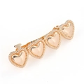 Minimalist gold alloy heart spring hair clip with four interconnected vintage textures - Gold