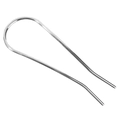 Macro detail of the smooth silver U-shaped hair pin showing the sleek metallic texture - U-Shaped Plain Silver