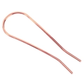 Detail showing the U-shaped hair pin's sleek rose gold finish and wavy stabilizing tips - U-Shaped Plain Rose Gold