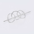 Spilla per capelli minimalista in metallo argento con design geometrico a triplo anello - Argento