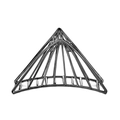 Minimalist geometric hollow triangle hair claw clip in polished black metal finish - Black