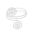 Dettaglio del bracciale a spirale argento con trama martellata su sfondo bianco - Argento Texturizzato