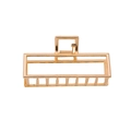 Macro view of gold rectangular hollow metal hair claw clip with frosted finish details - Hollow Square Style (Square 9cm) / Gold