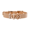 Bracelet en maille or rose style montre avec pendentifs ancre et cœurs entrelacés - Or rose