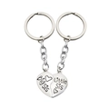 Set di portachiavi a cuore in argento lucido con incisioni Big Sis e Little Sis - Big And Little sis / Portachiavi