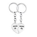 Set di portachiavi a cuore in acciaio inossidabile con incisione weirdo 1 e 2 - weirdo #1 And #2 / Portachiavi