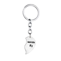 Dettaglio del portachiavi a cuore in argento con incisione weirdo #2 per amici - Stile Weirdo #2 (#2)