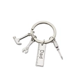 Silver alloy keychain for Dad featuring miniature hammer, wrench, and screwdriver tools - Dad Tool Style (K29)