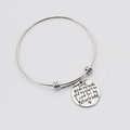 Macro view of adjustable silver bracelet with Lord Guide My Hands medical prayer charm - Healthcare Professional Prayer (Style C)