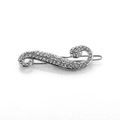 Elegante fermaglio per capelli in argento con design a spirale e strass scintillanti - Stile a Spirale Curva / Nero