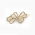 Elegant gold butterfly hair clip with sparkling rhinestones on a clean white background - Gold
